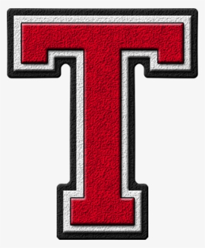 Presentation Alphabets Cardinal Varsity Letter T - Gold Varsity Letter T