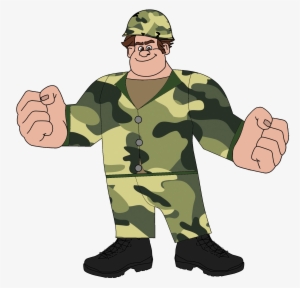 Image Wreck It Ralph In A Army - Cartoon Army Suit