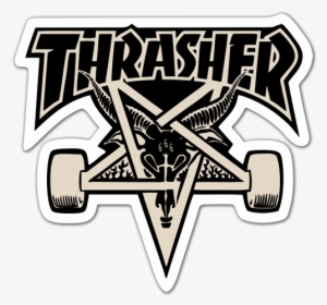 Vector Skate Sticker - Thrasher Skategoat Board Decal Sticker Black White