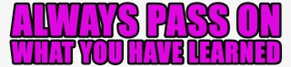 Pass On Tag