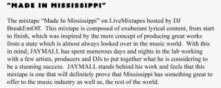“made In Mississippi” The Mixtape “made In Mississippi” - Concept Of Metapopulation Demes And Dispersal