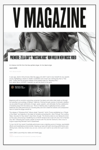 V Magazine - Zella Day - Paper
