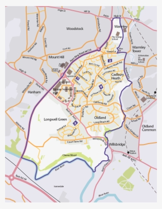 Map Showing Primary Schools In Cadbury Heath And Longwell - Map Of Cadbury Heath