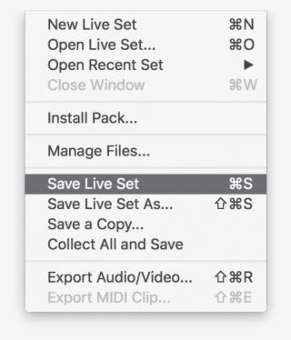 Saving In Ableton Live