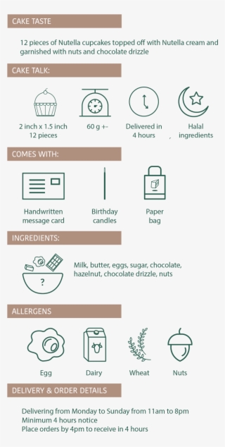 Nutella Chocolate Cupcakes 12 Pieces - Cookie