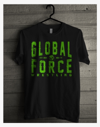 Global Force Wrestling Black Tee- Green Logo