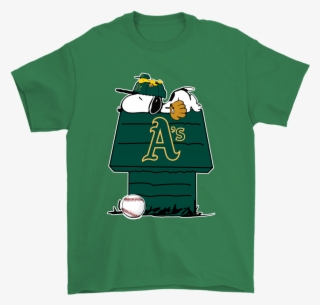 Oakland Athletics Snoopy And Woodstock Resting Together - American Football