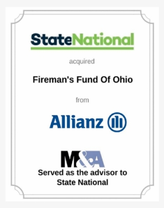 State National Acquires Fireman's Fund Insurance Co - Allianz Fan Tanktop