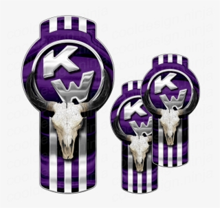 3-pack Of Purple Kenworth Bull Skull Emblem Skins - Kw Emblem