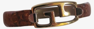 1970's Givenchy Logo Genuine Natural Snakeskin Snap - Belt