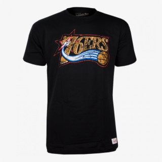 Philadelphia 76ers Mitchell & Ness Distressed Hwc Logo - Shirt