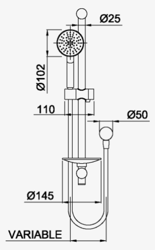 Posh Solus Mkii 1 Function Rail Shower Kit Chrome From - Diagram