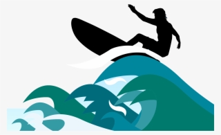 Surfing Surfboard Clip Art - Surfing A Wave Clipart