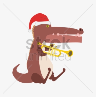 Alligators Clipart Clip Art - Alligator Playing Trumpet
