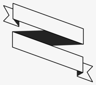 Double Banner Outline Rubber Stamp - Banner Outline Png