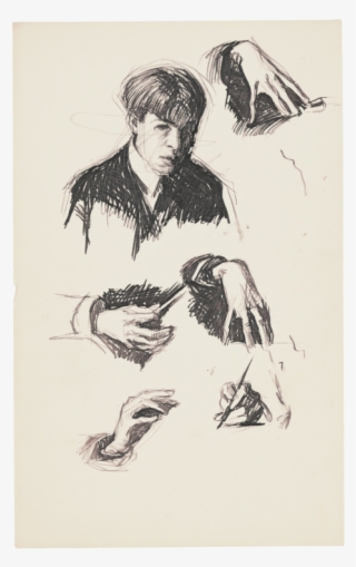 Sketch Of Hands And An Artist - Sketches By Edward Hopper