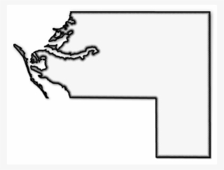 A Map Of Manatee With A Black Outline, Drop Shadow, - Illustration