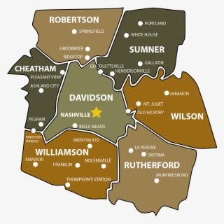 Map Of State Of Tennessee, With Outline Of The State - Tennessee