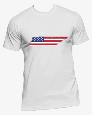 Tennessee Us Flag State Outline Mens Short Sleeve T-shirt