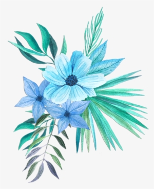 Bleed Area May Not Be Visible - Blue Watercolor Bouquet