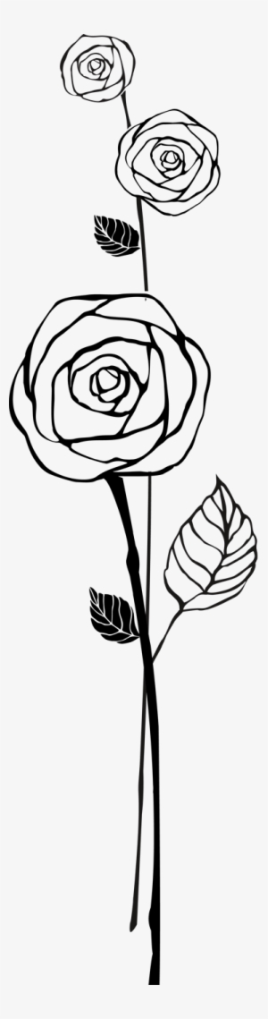 Roses Outline Flower Decal - Beach Rose