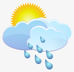 Clouds Sun And Rain Drops Weather Icon Png Clip Art