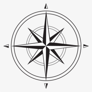 Compass Rose Sm - Compass Clipart Black And White