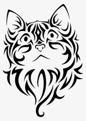 Tribal Cat Tattoo Png - Tribal Kitten