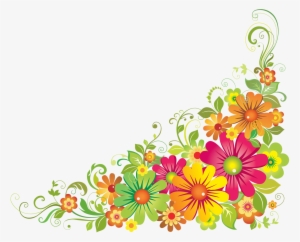 Floral Clipart Mexican - Colourful Floral Corner Borders