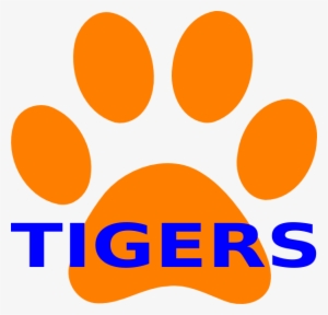 Orange Paw Print Tigers Clip Art At Clipart Library - Tigers Orange And Blue