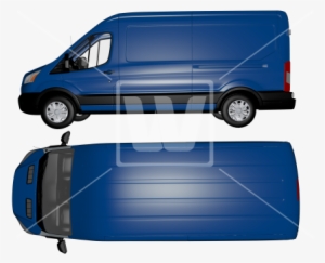 Van Side And Top View - White
