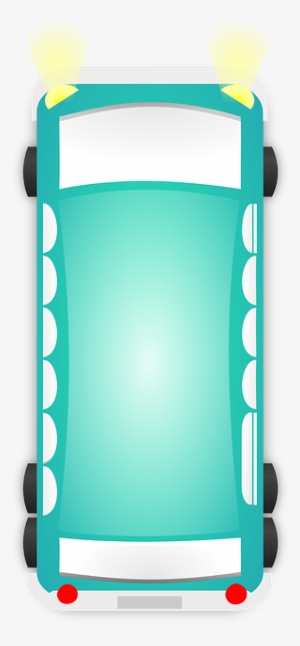 Bus, Car, Van, Top-view, Turquoise - Onibus Visto De Cima Desenho