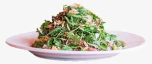 Large Plate Of Green Salad Topped With Nuts - Food On Plate Side View Png