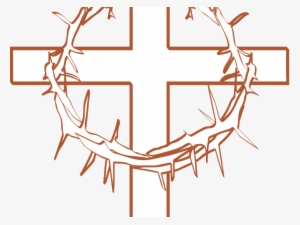 Thorns Clipart Cartoon - Memory Of Cross With Thorns Decal Car Or Truck Window