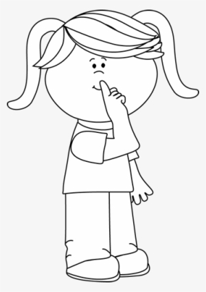 Shhh Finger Clipart - Clip Art Black And White