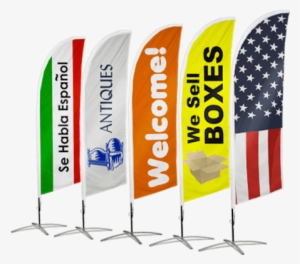 Feater Flag - 8ft - Single Sided - 3oz Polyester - Vertical Flag Design