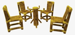 Set Of 4 Bamboo Dining Chairs And 1 Glass Top Dining - Dining Room