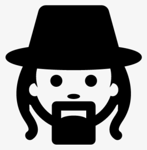 Man Face With Hat, Long Hair And Goatee Vector - Man Long Hair Icon