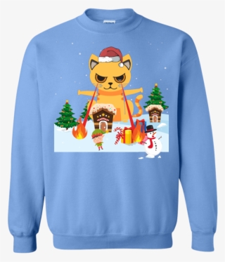 Cat Laser Eyes Funny Crewneck Pullover Sweatshirt