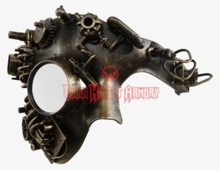 Gold Steampunk Monocle Phantom Mask - Terminator Inspired Steam Punk Halloween Costume Mask