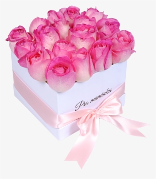 White Box Of Pink Roses For Mom - Kytice Růží V Krabici