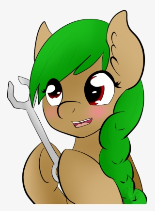 Lumyia, Derp, Green Hair, Mechanic, Oc, Oc Only, Oc - Cartoon