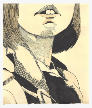 India Ink And Black Tea Stain On Watercolor Paper