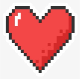 Pixel Art Heart Stickers - Gervais Love Is The Answer