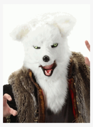 Furry White Fox Mouth Mover Mask At Scifi Collector, - White Fox Mouth Mover Mask
