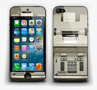 Old Typewriter - Body Glove Iphone 5/5s Icon Hybrid Case - Blue / Silver
