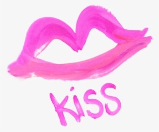 Outline Of Lips Impression With The Word "kiss" Underneath - Lips