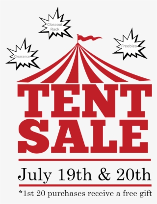 Tent Sale Logo With Date With Clouds