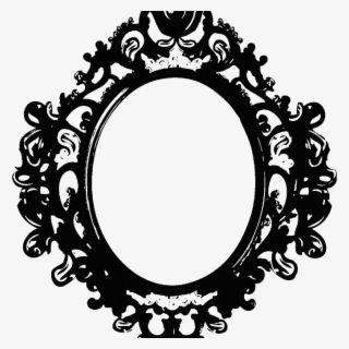 Vintage Clipart Mirror Frame Pencil And In Color Vintage - Halloween Mirror Clip Art