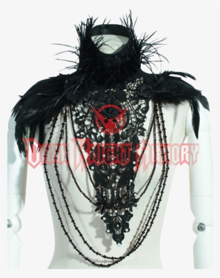 Red Queen's Black Legion. Necklace With High Neck Feathers,